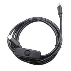 PremiumCord USB napájecí kabel s vypínačem, USB-C male - USB-C male,1m černá