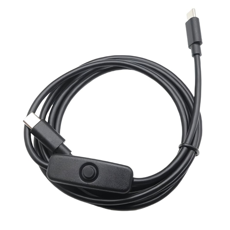 PremiumCord USB napájecí kabel s vypínačem, USB-C male - USB-C male,1m černá