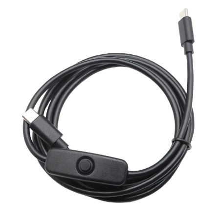 PremiumCord USB napájecí kabel s vypínačem, USB-C male - USB-C male,1m černá