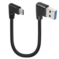 PremiumCord Adaptér zahnutý USB 3.0 A 90° male - zahnutý USB-C 90° male kur31-44