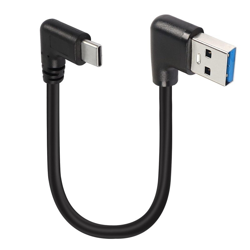 PremiumCord Adaptér zahnutý USB 3.0 A 90° male - zahnutý USB-C 90° male kur31-44