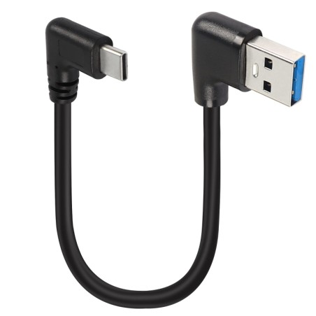 PremiumCord Adaptér zahnutý USB 3.0 A 90° male - zahnutý USB-C 90° male kur31-44