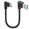 PremiumCord Adaptér zahnutý USB 3.0 A 90° male - zahnutý USB-C 90° male kur31-44