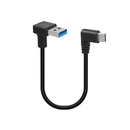 PremiumCord Adaptér zahnutý USB 3.0 A 90° male - zahnutý USB-C 90° male kur31-45