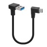 PremiumCord Adaptér zahnutý USB 3.0 A 90° male - zahnutý USB-C 90° male kur31-45
