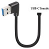 PremiumCord prodlužovací kabel zahnutý USB 3.0 A 90° male - USB-C female