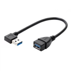 PremiumCord prodlužovací kabel zahnutý USB 3.0 A 90° male - USB 3.0 A female