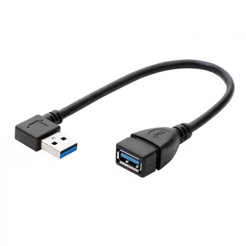 PremiumCord prodlužovací kabel zahnutý USB 3.0 A 90° male - USB 3.0 A female
