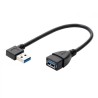 PremiumCord prodlužovací kabel zahnutý USB 3.0 A 90° male - USB 3.0 A female