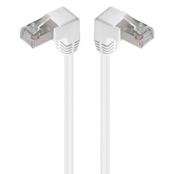 PremiumCord CAT 5e Patch Cable 2x 90° zahnuté konektory, F/UTP, bílý, 1m