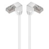 PremiumCord CAT 5e Patch Cable 2x 90° zahnuté konektory, F/UTP, bílý, 1m