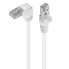 PremiumCord CAT 5e Patch Cable 1x 90° zahnutý konektor, F/UTP, bílý, 1m