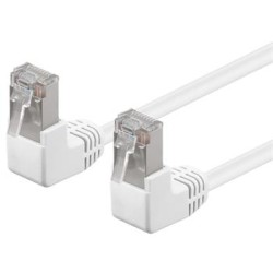 PremiumCord CAT 5e Patch Cable 2x 90° zahnuté konektory, F/UTP, bílý, 2m