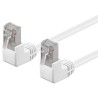 PremiumCord CAT 5e Patch Cable 2x 90° zahnuté konektory, F/UTP, bílý, 2m
