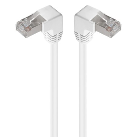 PremiumCord CAT 5e Patch Cable 2x 90° zahnuté konektory, F/UTP, bílý, 3m