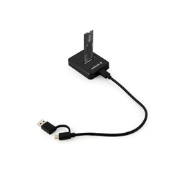 GEMBIRD dokovací stanice pro stolní počítače DD-U3M2, USB-C, M.2 SATA, NVMe SSD, černá