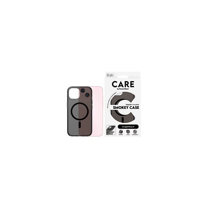 PG CARE Apple iPhone 15 Smokey MagSafe, PanzerGlass CARE kryt Apple iPhone 15 Smokey kou?ový/?erný MagSafe