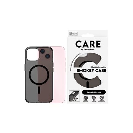 PG CARE Apple iPhone 15 Smokey MagSafe, PanzerGlass CARE kryt Apple iPhone 15 Smokey kou?ový/?erný MagSafe
