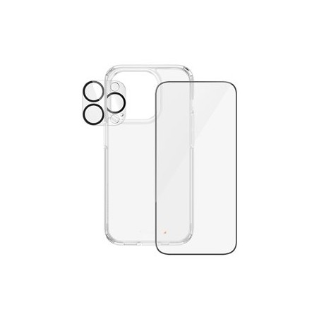 PanzerGlass - Balení 3 v 1 - sada chránice obrazovky / objektivu / zadní strany pro mobilní telefon - sklo - barva rámu cerná