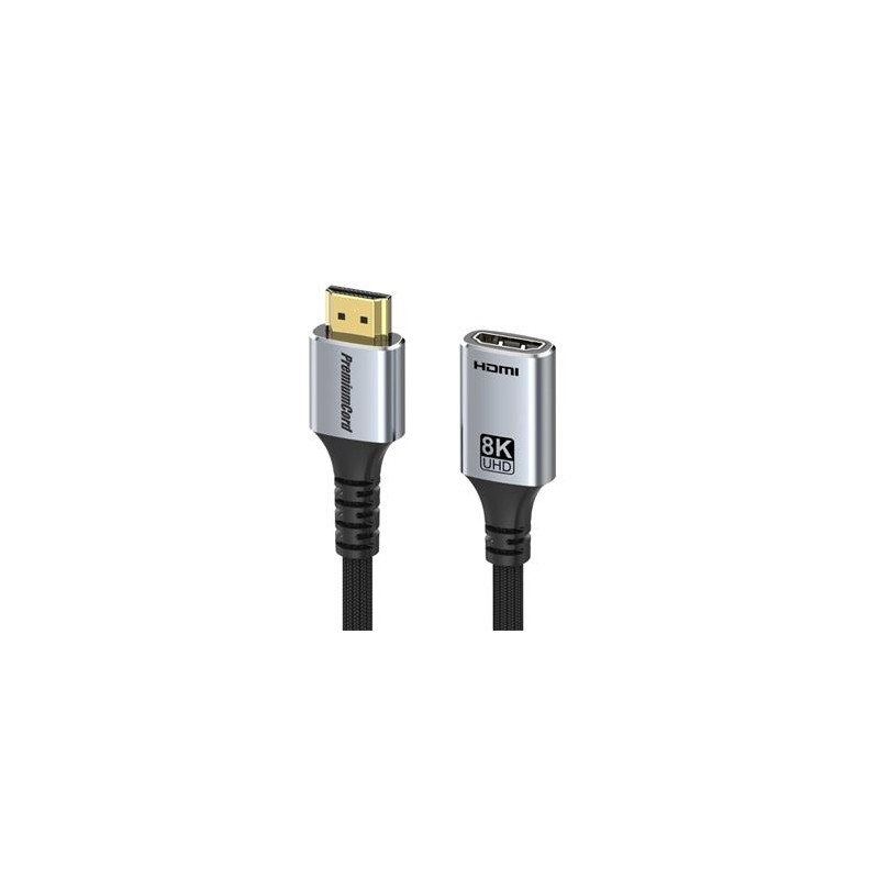 PremiumCord HDMI2.1 Prodlužovací kabel 8K@60Hz 4K@120Hz aluminium 2m