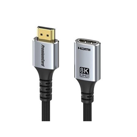 PremiumCord HDMI2.1 Prodlužovací kabel 8K@60Hz 4K@120Hz aluminium 2m