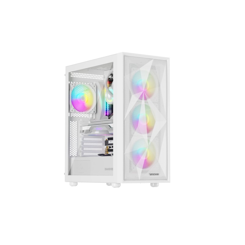 Počítačová skříň Genesis DIAXID 605 ARGB/Midi Tower/Transpar./Bílá