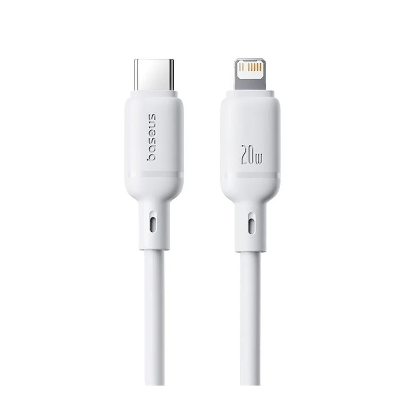 Baseus Rychlonabíjecí kabel Silky USB-C/Lightning 1m 20W bílý