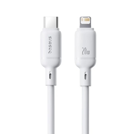 Baseus Rychlonabíjecí kabel Silky USB-C/Lightning 1m 20W bílý