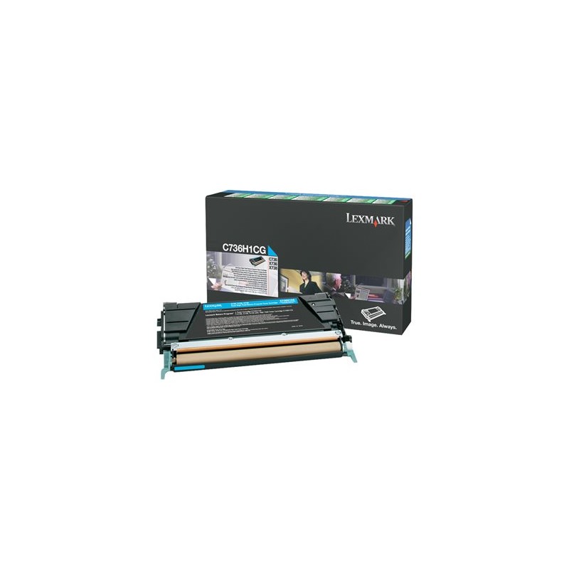 Lexmark originální toner C736H1CG, cyan, 10000str., high capacity, return