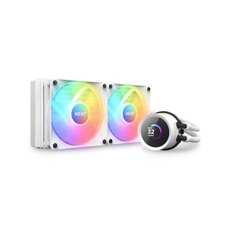 NZXT vodní chladič Kraken 240 RGB / 2x120mm fan / 4-pin PWM / LCD disp. / 6 let / bílý