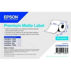 Premium Matte Label - Continuous Roll: 102mm x 35m C33S045419