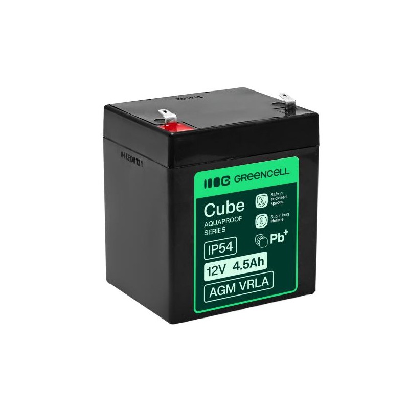 Greencell AGM VRLA 12V 4.5Ah maintenance-free baterie pro cash registers, kamery (90x70x106mm)