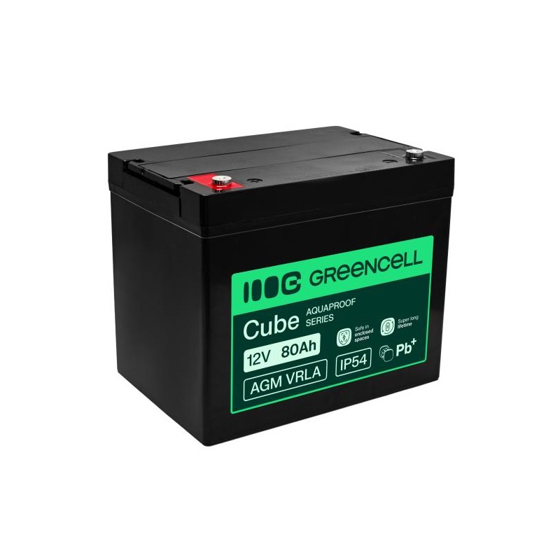 Greencell AGM VRLA 12V 80Ah maintenance-free baterie pro UPS, (260x168x216mm)