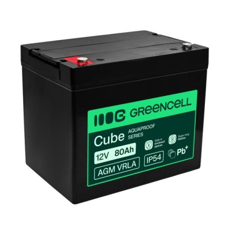 Greencell AGM VRLA 12V 80Ah maintenance-free baterie pro UPS, (260x168x216mm)