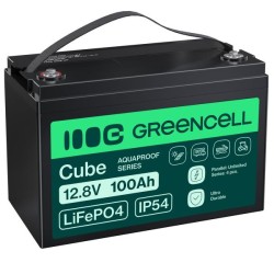 Green Cell CUBE LiFePO4 100Ah 12.8V 1280Wh lithium Iron fosfátová baterie pro, Caravans,
