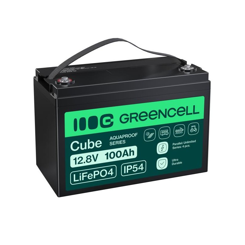 Green Cell CUBE LiFePO4 100Ah 12.8V 1280Wh lithium Iron fosfátová baterie pro, Caravans,