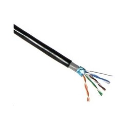 BAZAR - FTP kabel LYNX Cat5E, drát, dvojitý venkovní PE+PVC, černý, 305m cívka - poškozený obal