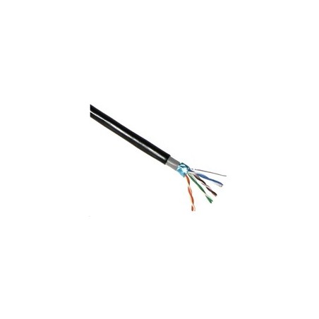 BAZAR - FTP kabel LYNX Cat5E, drát, dvojitý venkovní PE+PVC, černý, 305m cívka - poškozený obal