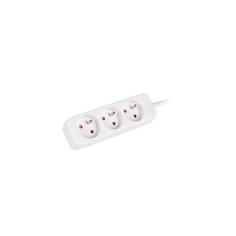 Prodlužovací kabel Lanberg PS0, 3 zásuvky, 1,5m, bílá