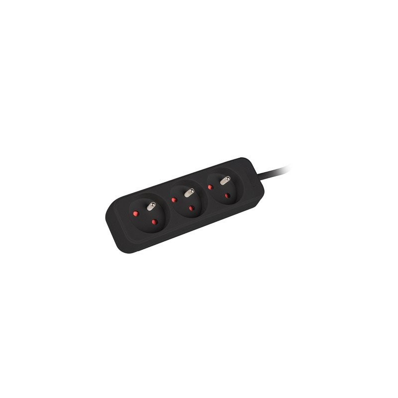 Prodlužovací kabel Lanberg PS0, 3 zásuvky, 3m, černá