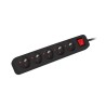 Prodlužovací kabel Lanberg PS1 5 zásuvky 3m vypínač černá