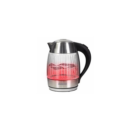 Salente StripeGlass, rychlovarná konvice 1,8 l, nerez/skleněná, červené podsvícení