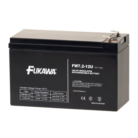 Baterie - FUKAWA FW 7,2-12 F2U (12V/7,2Ah - Faston 250), konektor - 6.3mm, životnost 5let