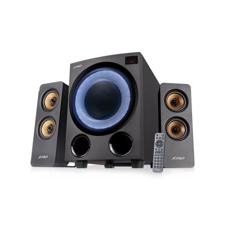 ROZBALENÉ - FENDA F&D repro F770X/ 2.1/ 76W/ černé s RGB/ BT5.0/ FM rádio/ USB přehrávání/ optický vstup/ dálkové ovlád