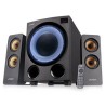 ROZBALENÉ - FENDA F&D repro F770X/ 2.1/ 76W/ černé s RGB/ BT5.0/ FM rádio/ USB přehrávání/ optický vstup/ dálkové ovlád