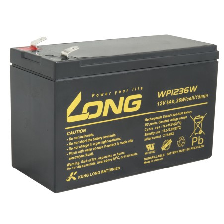 Long 12V 9Ah olověný akumulátor HighRate F2