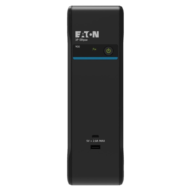 Eaton 3P Ellipse UPS DIN USB, 900 VA, 540 W, Vstup: C14, Výstupy: (3) Typ E, (1) Pouze přepěťová ochrana Typ E, Tower