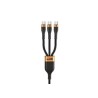 WG - Datový kabel 3v1 Type-C na 3x Type-C, 90 cm, 100 W + 15 W + 15 W, černá