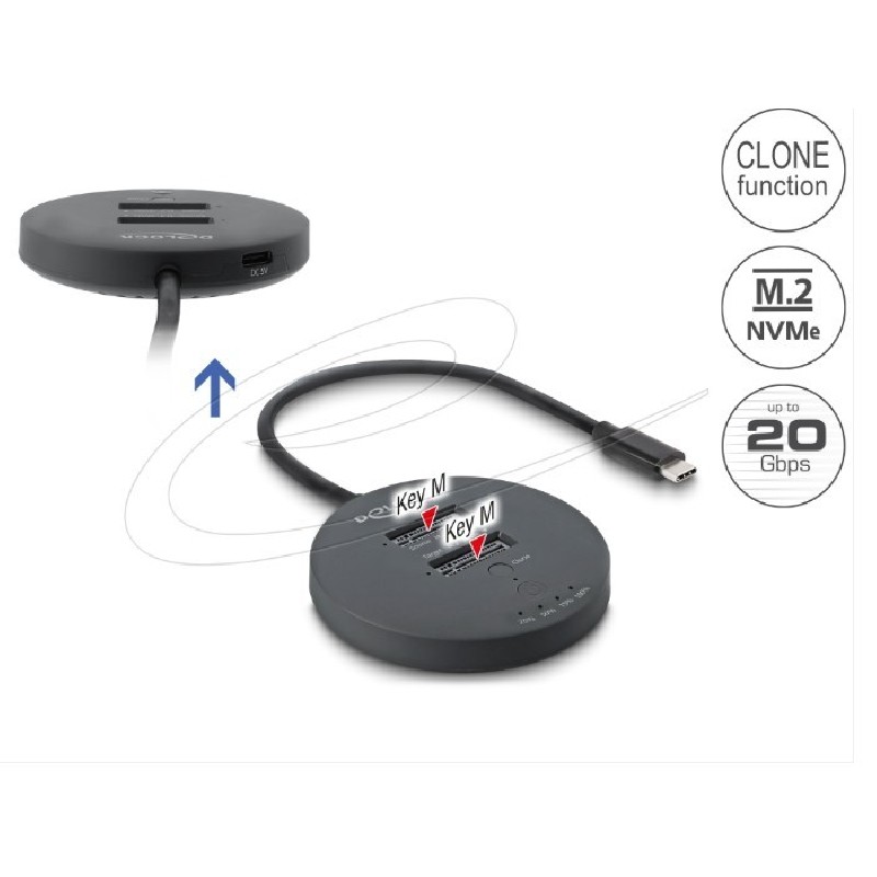 USB 20 Gbps M.2 Docking Station for 2 x