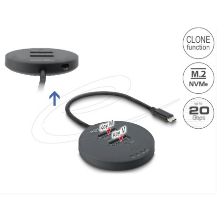 USB 20 Gbps M.2 Docking Station for 2 x